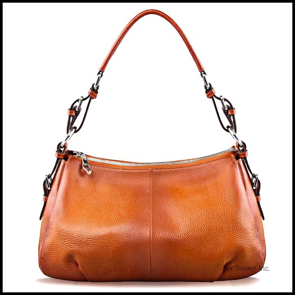 Genuine Leather Hobo Bag Top Handle Shoulder Purse Adjustable Strap Versatile